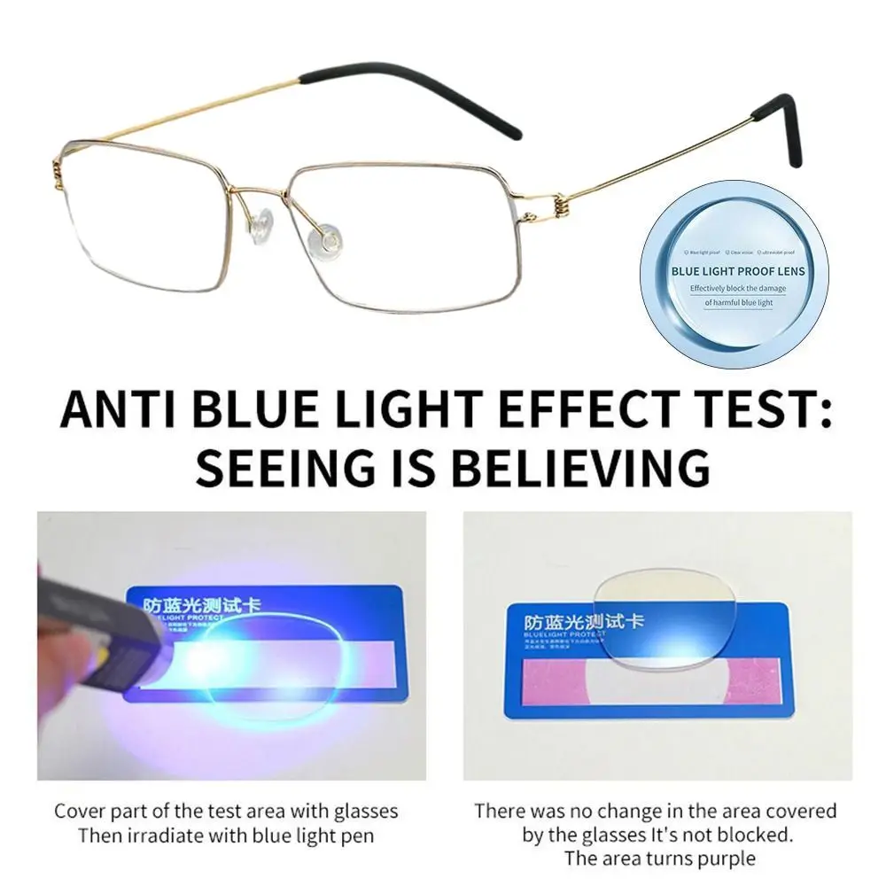 Men Business Reading Glasses Anti-Blue Light Titanium Alloy Frame Male Hyperopia Presbyopia Prescription Glasses
