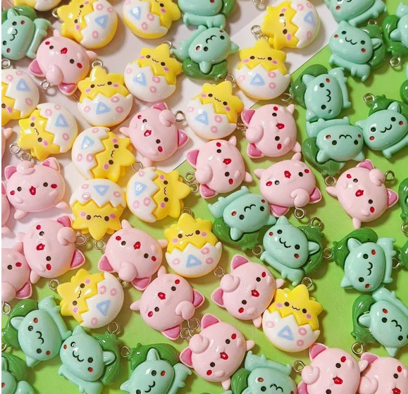 Anime-Inspired Colorful Resin and Enamel Charms Set for Creative Jewelry and DIY Crafts
