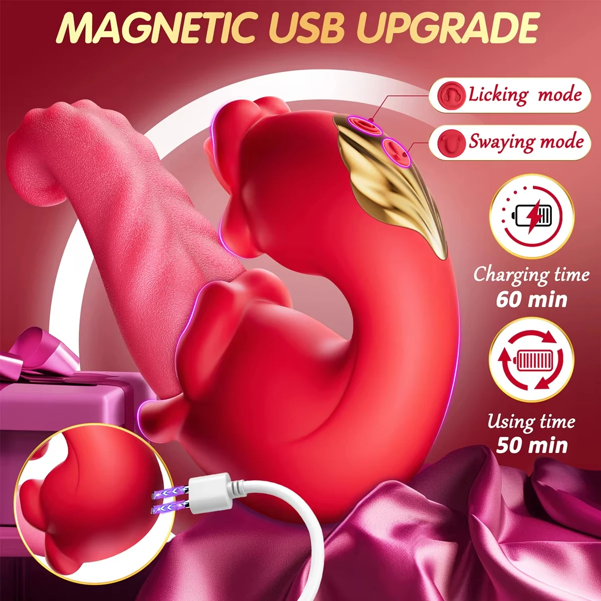 BESTCO 18 + Female Nipple Clit Tongue Vibrator Tools Licking Swing 3 in 1 Masturbation Adult Sex Toy Erotic Goods for Women Shop