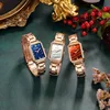 Women's Fashion Square Green Classic Wrist Retro Small Wristwatch Casual Quartz Watch For Lady 3