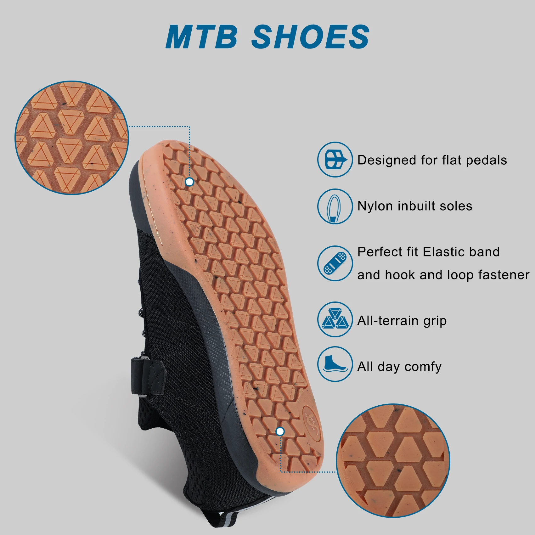Men's Mountain Bike Shoes Lightweight Waterproof Breathable MTB Shoes cycling shoes