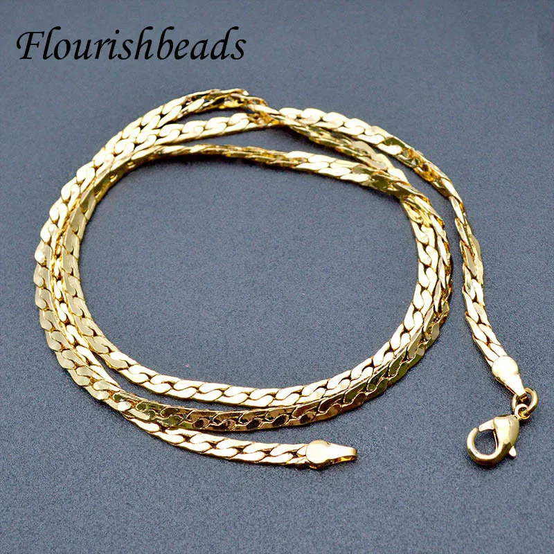 

Nickle Free Good Quality Gold Color Flat Necklace Chains 23" Length Jewelry Findings 10pc /lot Wholesale Lots Bulk