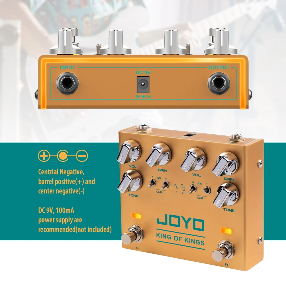 ギター JOYO KING OF KINGS JOYO R-20 KING OF KINGS Overdrive Guitar Effect Pedal Pure
