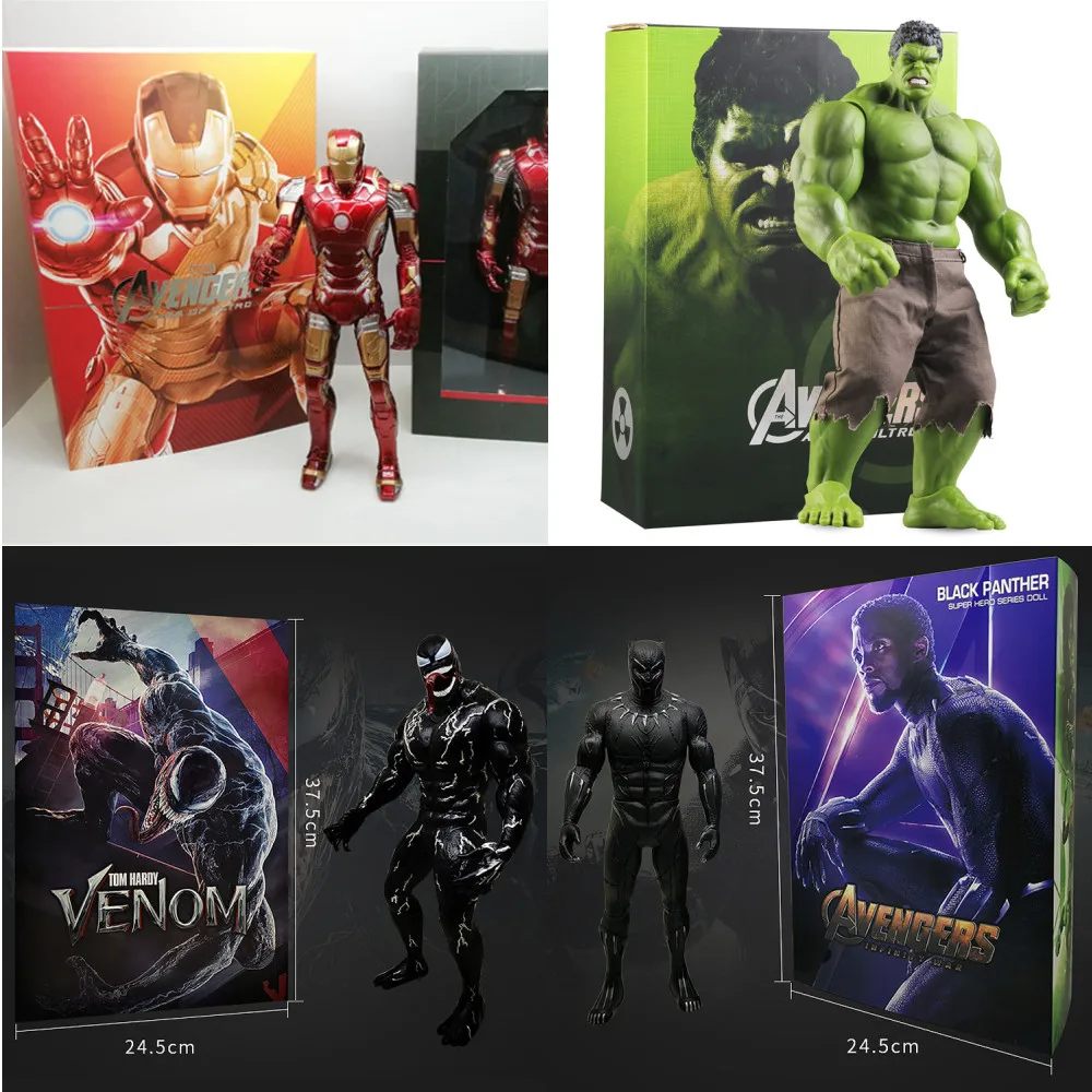 30-42Cm Marvel Avengers Iron Man Spiderman Large Green Man Hulk Thanos Model Figure Articolazione Confezione Regalo Collezione Ornamenti