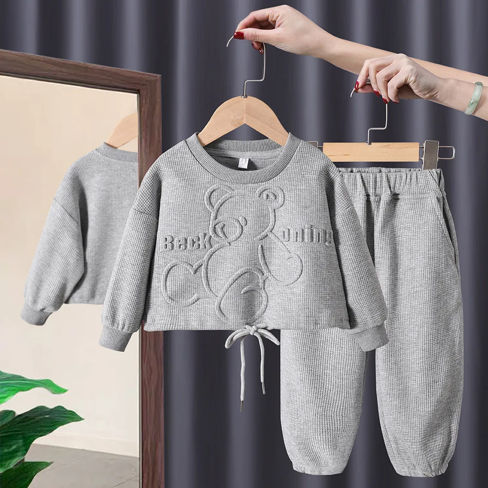 

2023 Autumn Girls' Clothes New Suit Children's Autumn Sports Two-piece Suit Little Girl Baby Casual Sweater Suit Girl Outfit Set