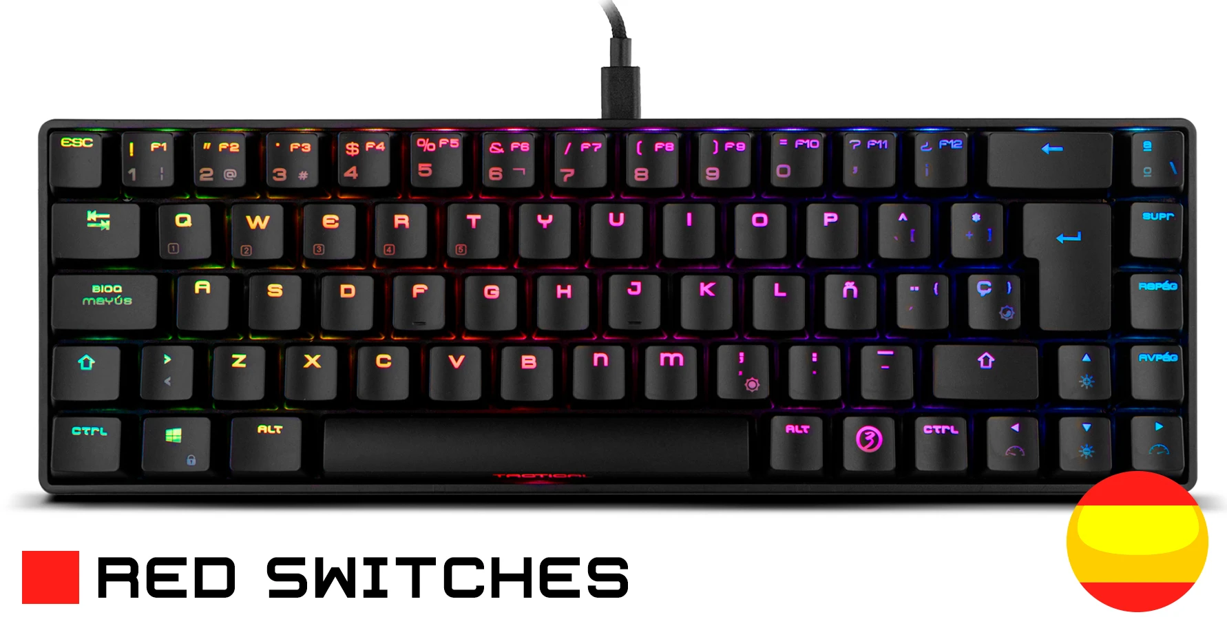 Teclado Gaming KROM Kasic TKL Rainbow - Versus Gamers