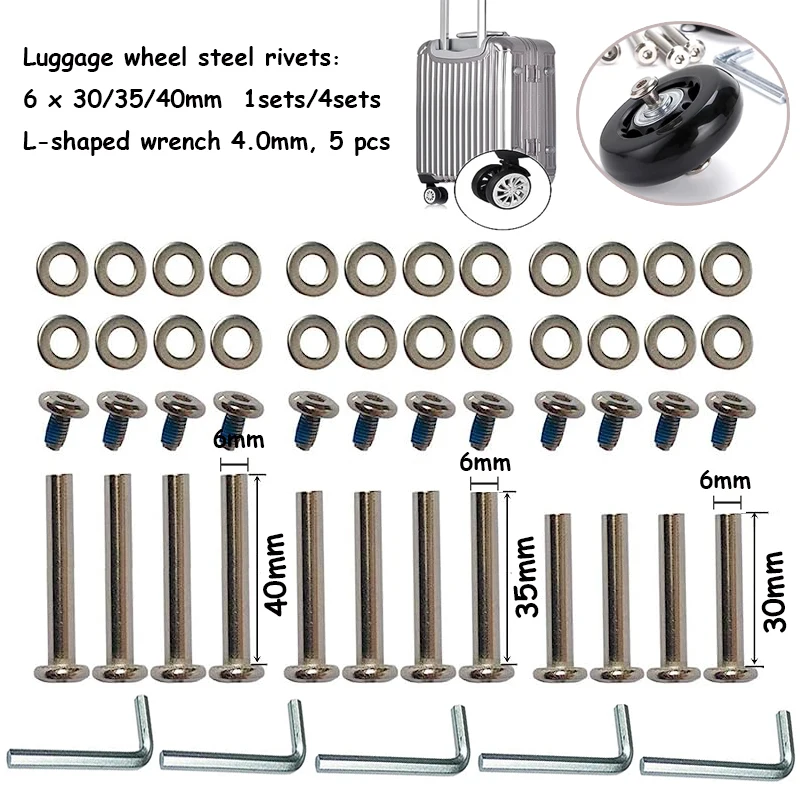 Rivets and Screws 4 sets of Luggage Accessories