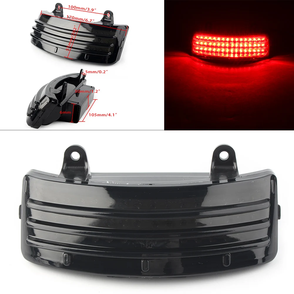 

Smoke Motorcycle Tri-Bar LED Rear Tail Fender Tip Light For Harley Street Glide 2014 2015 2016 2017 2018 & Road Glide 2015-2018