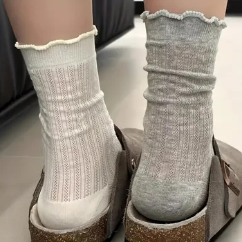 طقم جوارب نسائية شبكية بحواف مموجة — صورة 5