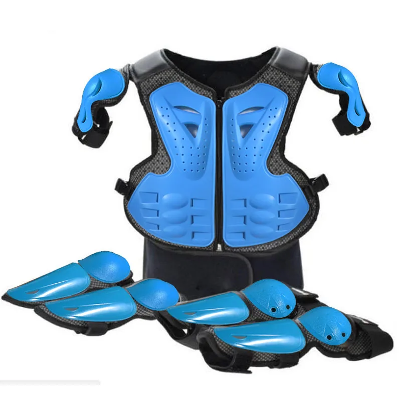 Motocross Gear Set Motorcycle Knee Brace Motorcycle Protector For Height 0.85-1.7M Latka Boy Girl Child Youth Body Protect Vest Armor Kids Motocross Chest Spine Protection Gear Knee guard