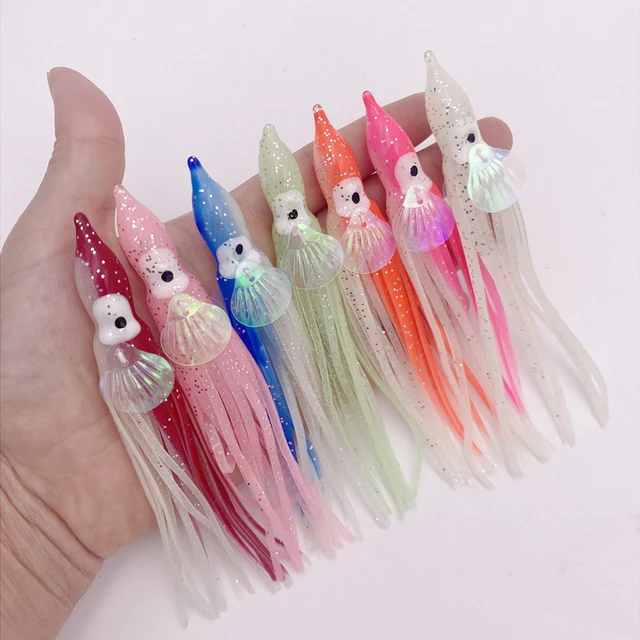 Octopus Lure Skirts Luminous  Soft Octopus Lure Squid Jigs - 5pcs 12cm  Luminous - Aliexpress