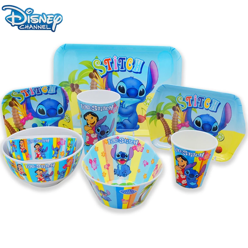 Disney Stitch Kids Cutlery Set Cartoon Cute Melamine Bowl Mug Kids Gifts  Cute Dinner Plate Party Cutlery - AliExpress