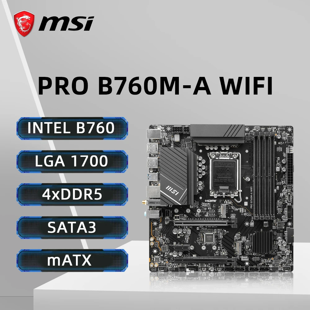 MSI PRO B760M-A WIFI Motherboard Intel B760 LGA1700 Support i9