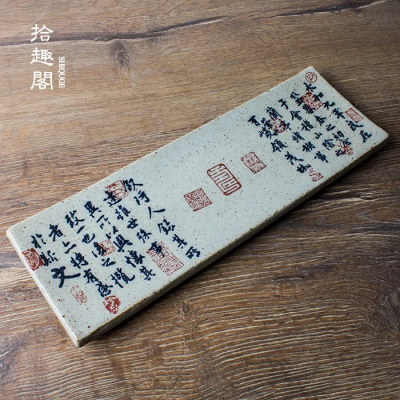 

Pure Handmade Ceramics Cup Saucer Coaster Bamboo Tea Tray Heat Proof Mat Small Size Saucer Stoneware Kung Fu Tea Utensils Free S