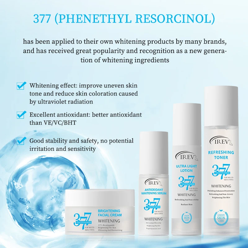 IREV Skincare Set Antioxdant Whitening Serum Brightening Facial Cream Ulrta Light Lotion Refreshing Toner Face Care Kit