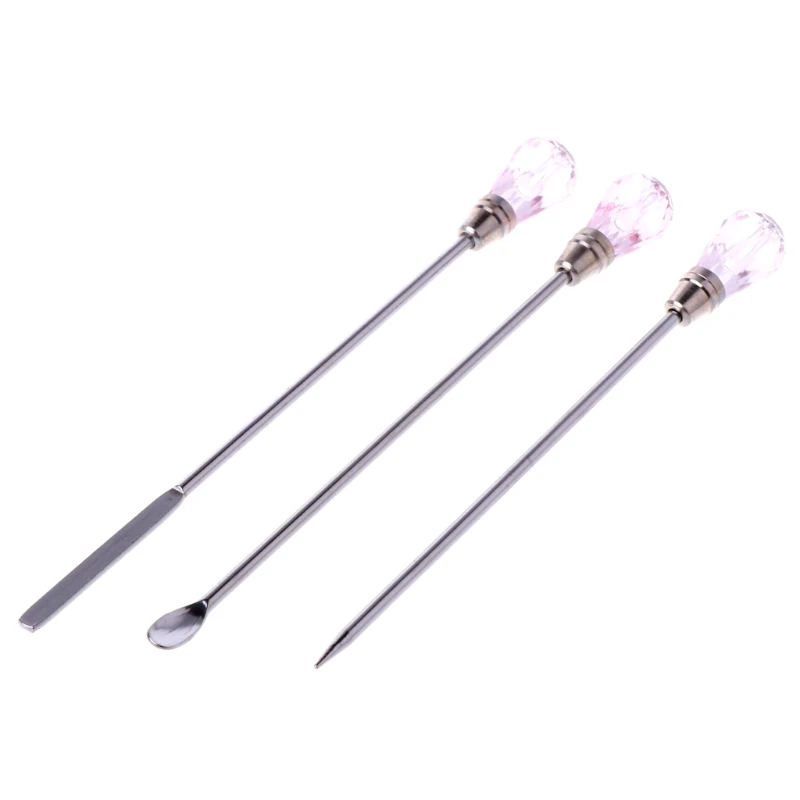 Muddler Poke Needle Spoon Tool 3 Pcs/Set Silicone Mold Tool Set Art Stirring Rod for DIY Resin Craft Jewelry Making