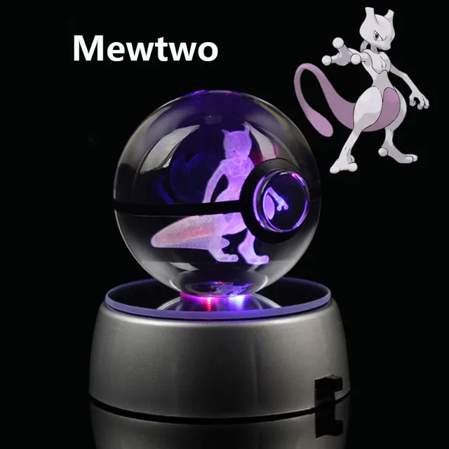 Bola de cristal de Mew - Pokémon en 3D con Luces Led 1