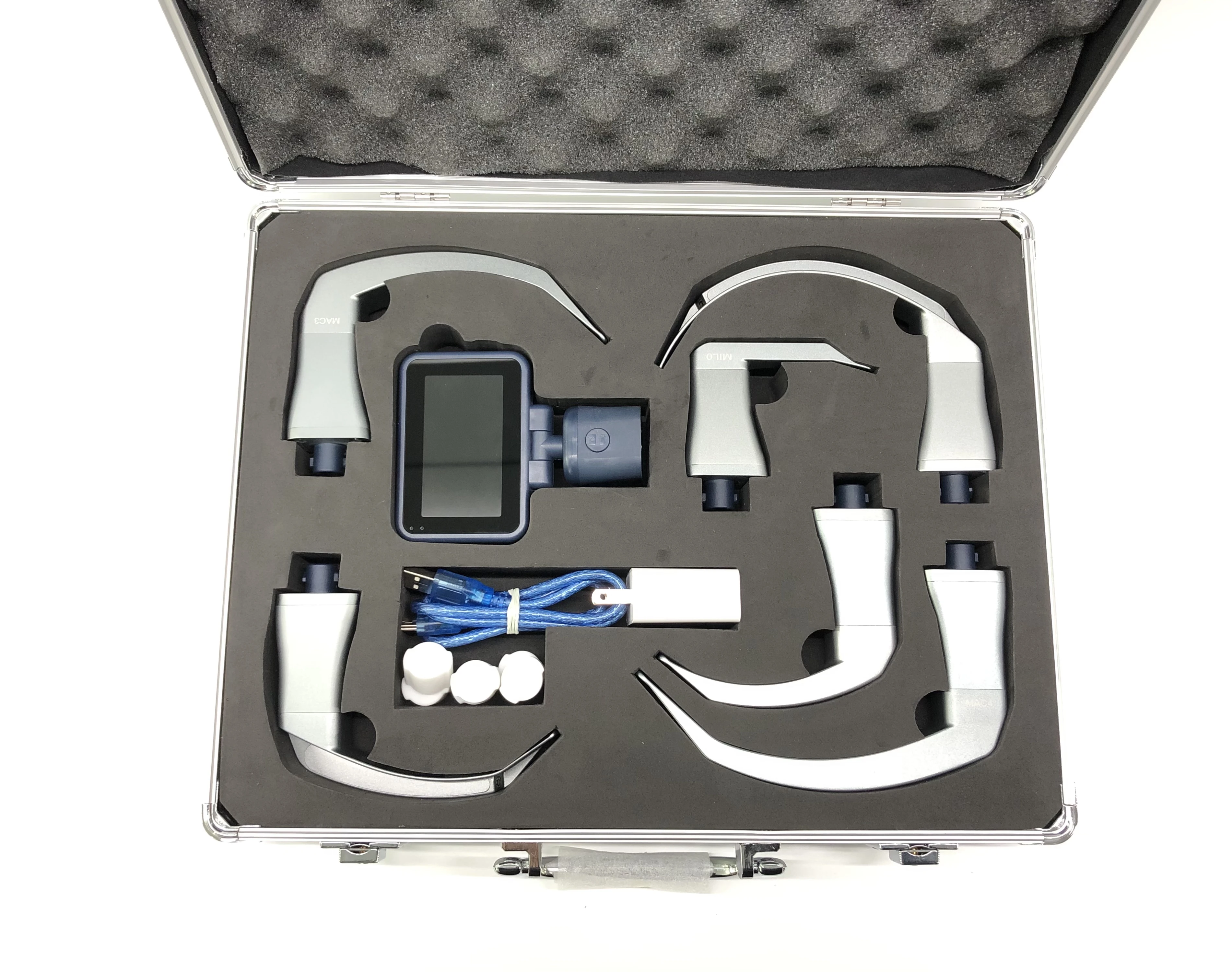 Video Laryngoscope 4.5-inch Touch screen optional 6 Stainless Steel Blades Reusable Sterilizable Blades Color TFT LCD Digital