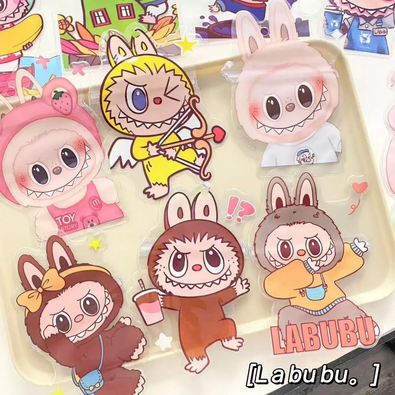 10pcs/set Small Zipper Plastic Bag Laser Pouch Zip Lock Pouch Kawaii Labubu Packaging Cookie Cigar Bags with Clear