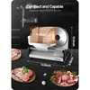 Meat Slicer 200W Electric Deli Food Slicer with 2 Removable 7.5" Stainless Steel Blade, Adjustable Thickness for Home Use, 6