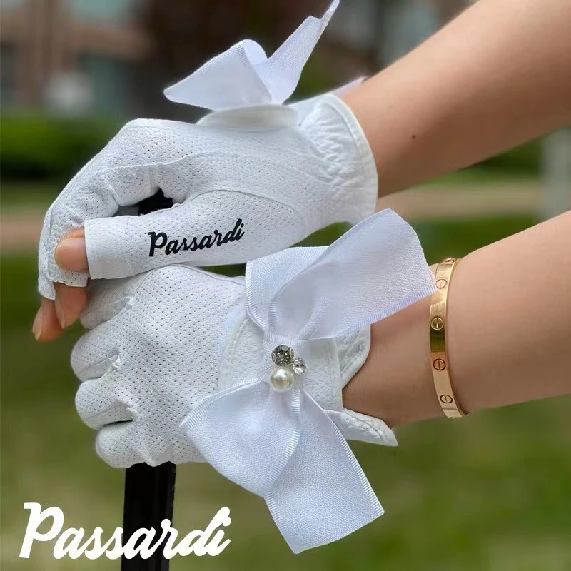 Golf Gloves Golf Glove Open-fingered Lady's Golf Glove Both Hands Fashion Breathable Wear-resistant Golf Supplies