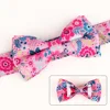 Floral Printed Nylon Dog Collar Adjustable Spring Dog Necklace Collars With Bowknot For Small Medium Large Dogs Pug Chihuahua 4
