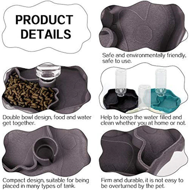 Reptile Feeders Waterer Automatic-refilling Turtle Water Dispenser Bottle Tortoise Food Bowl