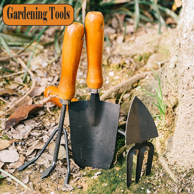 Three-piece set of gardening tools mini paint shovel shovel flower potted garden vegetable small iron