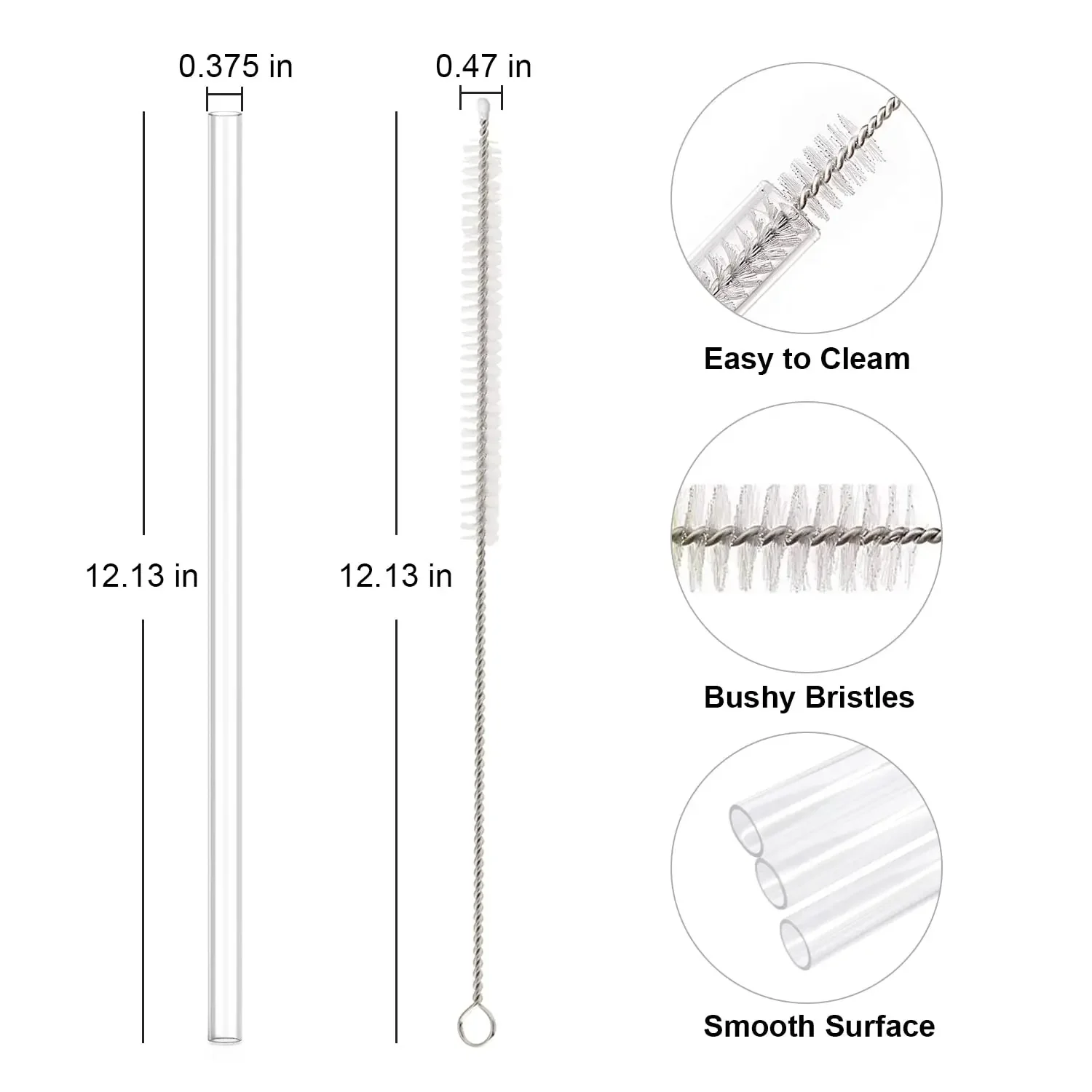 AIERSA 6 Pack Silicone Replacement Straws for Stanley 20 30 40oz  Cup,Reusable Straws Compatible 40 oz Stanley Tumbler,Long Straw with  Cleaning Brush