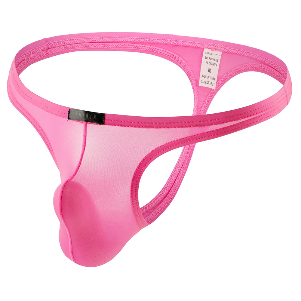 Mens G string Briefs Thong Ice Silk Underwear Sexy T Back Pouch Panties