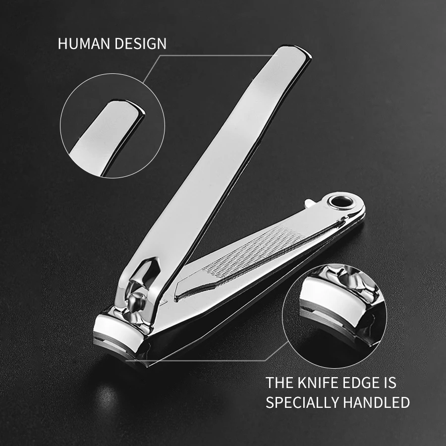Nail Clipper Set, Stainless Steel Waterproof and Splash-Proof Removable,  Including Large Nail Clippers toenail Clippers, File Dark Gray PU Travel