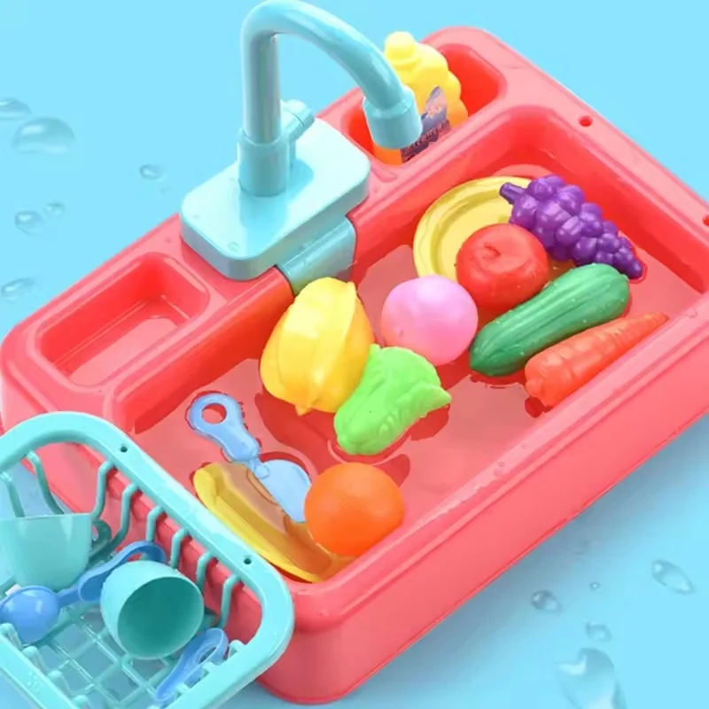 Kitchen Toy Plastic Dish Wash Sink Set Children Simulation Pretend Role Play Housework Kit Early Educational Toys For Children kitchen sink toys pretend kitchen toys kitchen toys educational toys