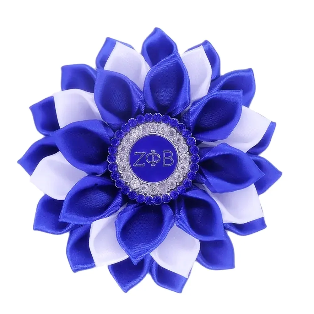 Quality-Blue-White-Club-Layer-Ribbon-Petal-Corsage-Flower-Society ...