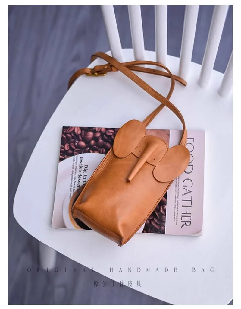 Pndme Mode Luxus erste Schicht Rindsleder Frauen niedlichen kleinen Handy tasche Designer täglich leichte echte Leder weibliche Umhängetasche – Detail 2