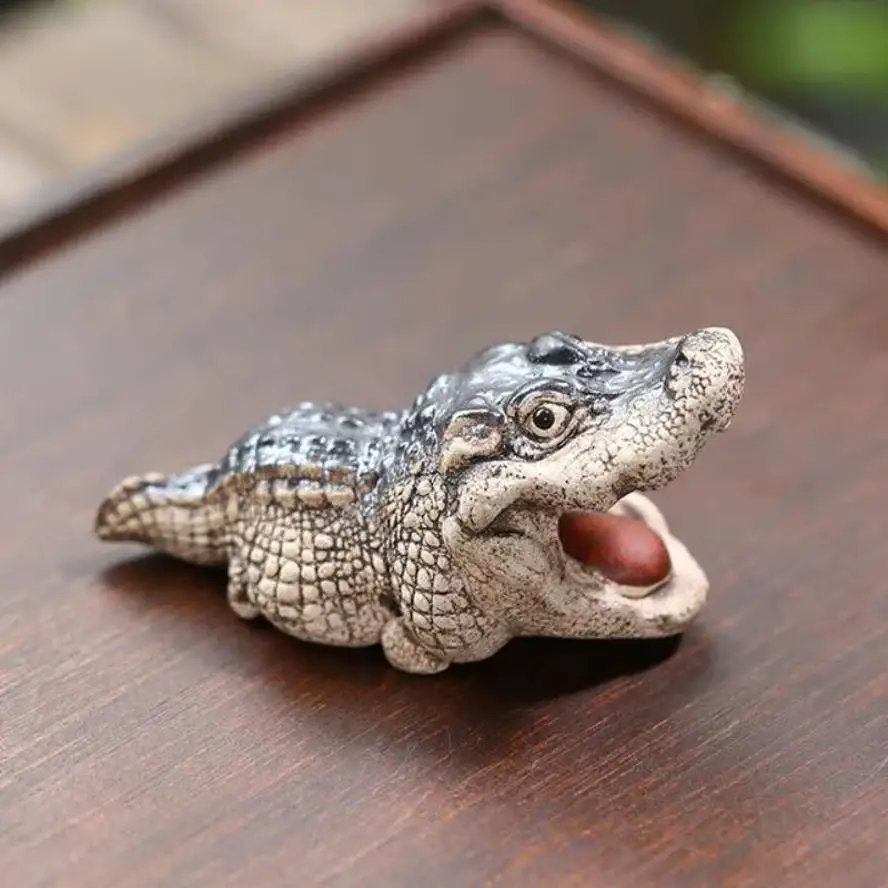 1 Pcs Boutique Tea Petting Ornaments Handmade Tea Ceremony Financial Decorative Toys Gift Little Alligator Tea Pet Decoration