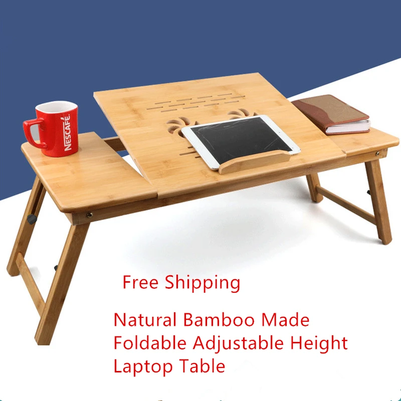 AdjustableFoldableLaptopDeskTableStudyStandingBedTableDesk