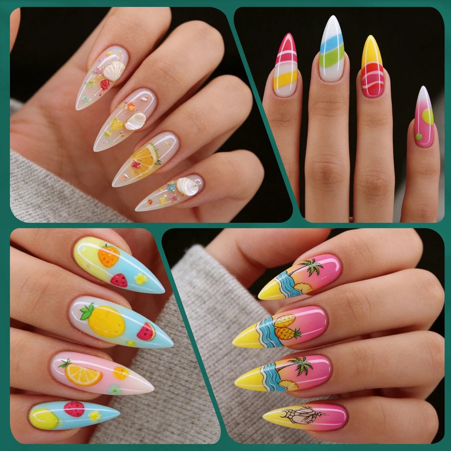 네일팝 포인티드 네일 폼 15 사이즈 전문가용 살롱 품질 간편 사용 재사용 가능 비용 효율적인 네일 연장 폼 홈 150개