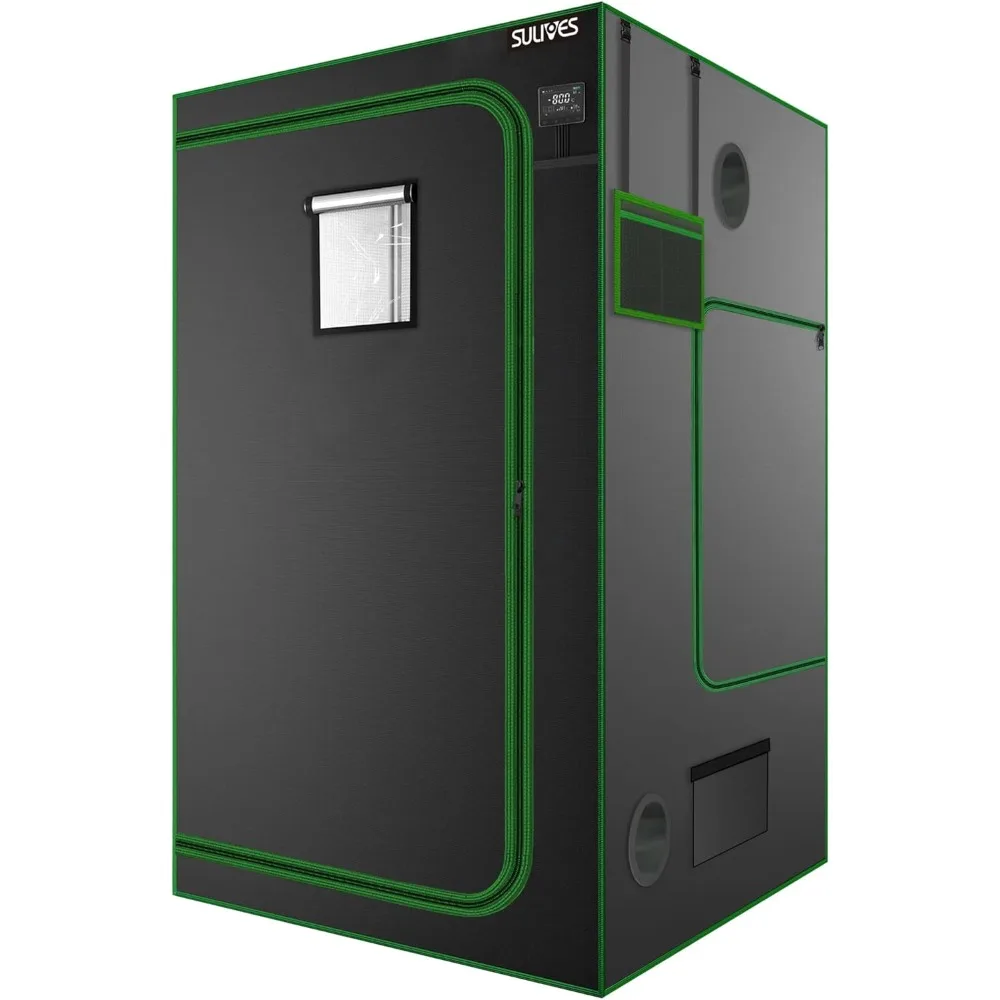 Grow Tent, 48"x48"x80" Indoor Hydroponic Water-Resistant System with Removable Floor Tray and Observation Window, Easy Setup