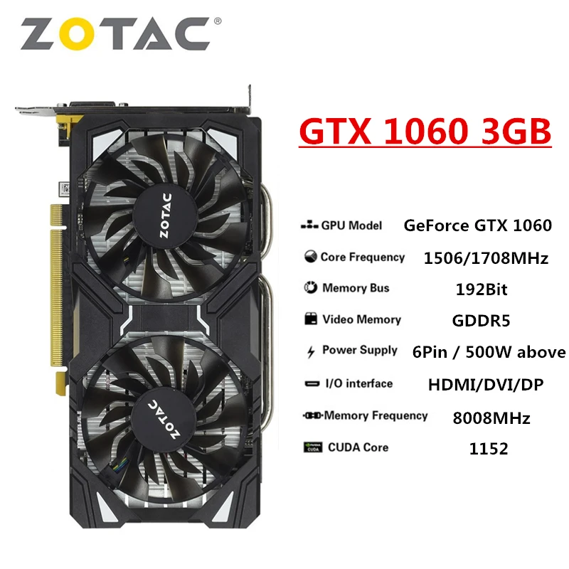 Zotac Graphics Cards GTX 1650 1660 1060 1050Ti 6GB 1050 Ti 3GB 4GB 1660S Super Video Card GPU Desktop PC Computer Game Mining best video card for gaming pc Graphics Cards