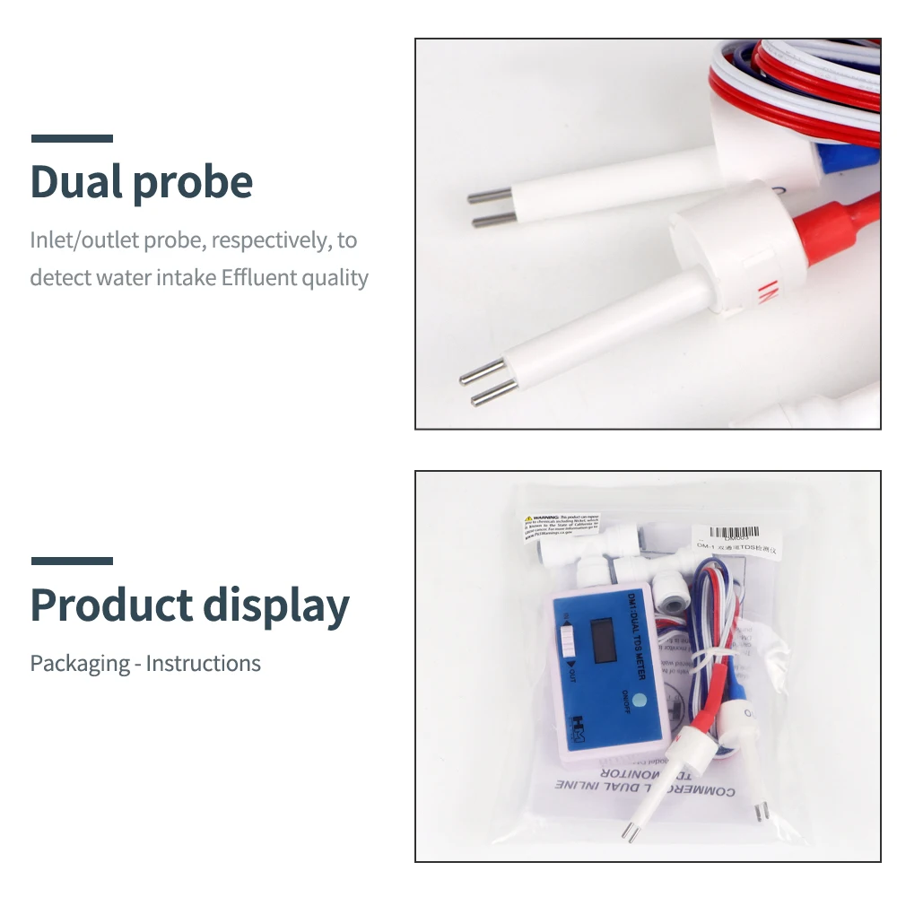 HM Digital Online Water Quality Tester LCD TDS/EC Meter us/PPM Detection EC Detector Inlet Outlet Test for Pool Laboratory 6