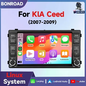BONROAD Radio Multimedia para Auto con Sistema Linux de 7 Pulgadas y Pantalla Táctil para KIA Ceed 2007 2008 2009, Carplay Inalámbrico, Android Auto, Estéreo Inteligente para Auto con Bluetooth, Llamadas Manos Libres, Audio DSP, Radio RDS, Mirror Link, Reproductor de Youtube, Cámara Trasera, Reproductor de Audio para Auto 1