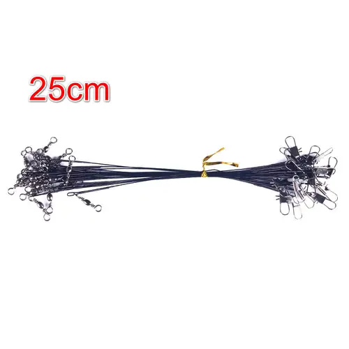 Anti Bite Steel Fishing Line Steel Wire Leader With Swivel Fishing Accessory Lead Core Leash Fishing Wire 15cm 20cm 25cm 30cm - Image 9