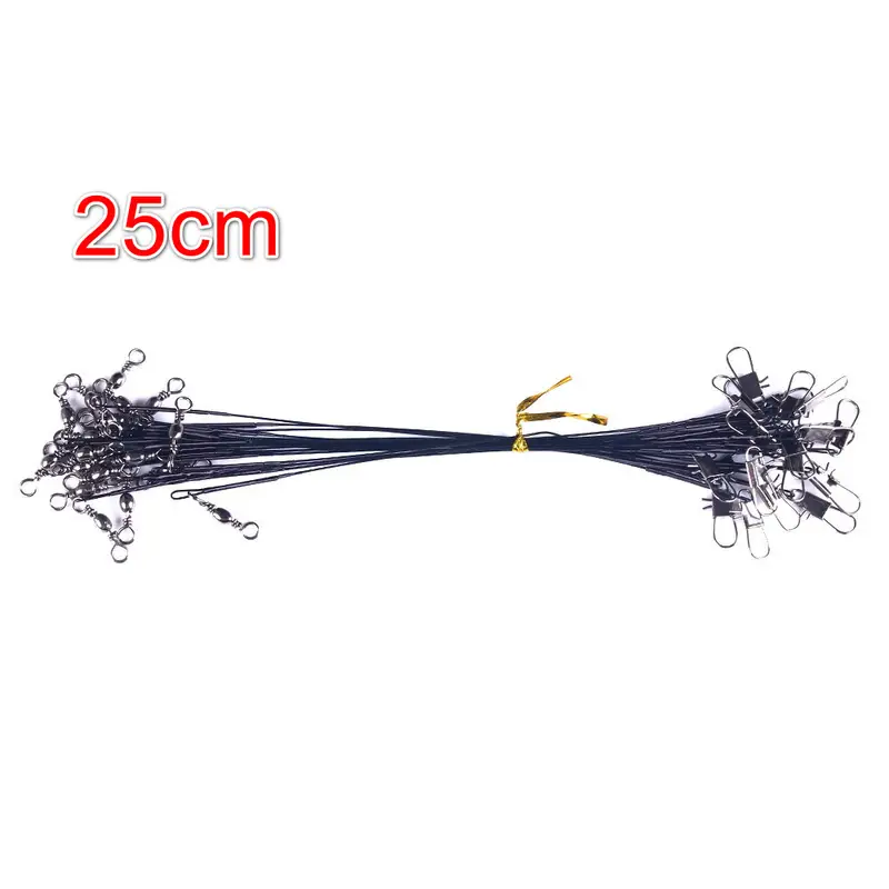 Anti Bite Steel Fishing Line Steel Wire Leader With Swivel Fishing Accessory Lead Core Leash Fishing Wire 15cm 20cm 25cm 30cm - Image 9