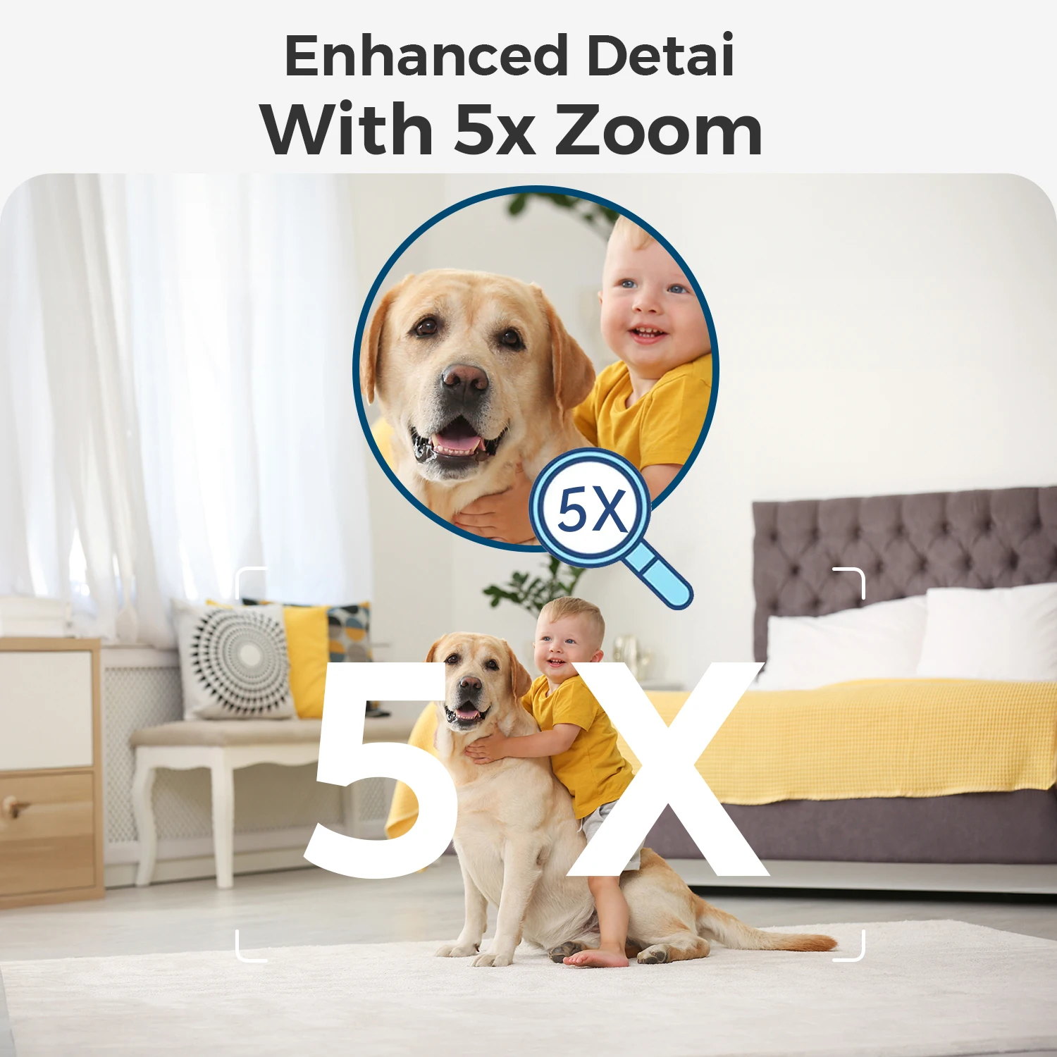 5MP Mini Wifi Camera Built-in 2400mAh Rechargeable Battery Indoor Human Detect 5