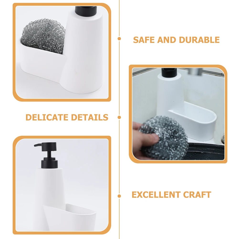 Kitchen Dish Soap Dispenser With Sponge Holder Bathroom Liquid Soap Dispenser Pump Bottle Dinnerware Clean Home Kitchen supplies soap dispenser soap liquid box pressing soap liquid box