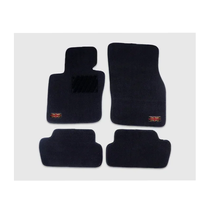 teileplus24 504 Exclusieve Union Jack Logo vloermatten compatibel met Mini 3 3-deurs F56 2014-2024