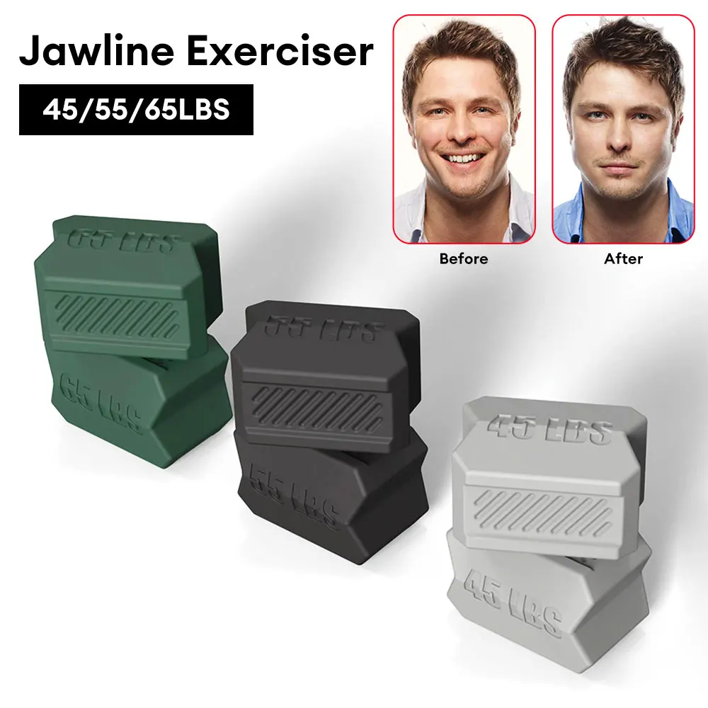 

2pcs 55/65Lbs Jaw Exerciser Redefine Jawline Trainer Double Chin Jawliner Facial Chew Bite Muscle Anti-stress Face Fitness Ball