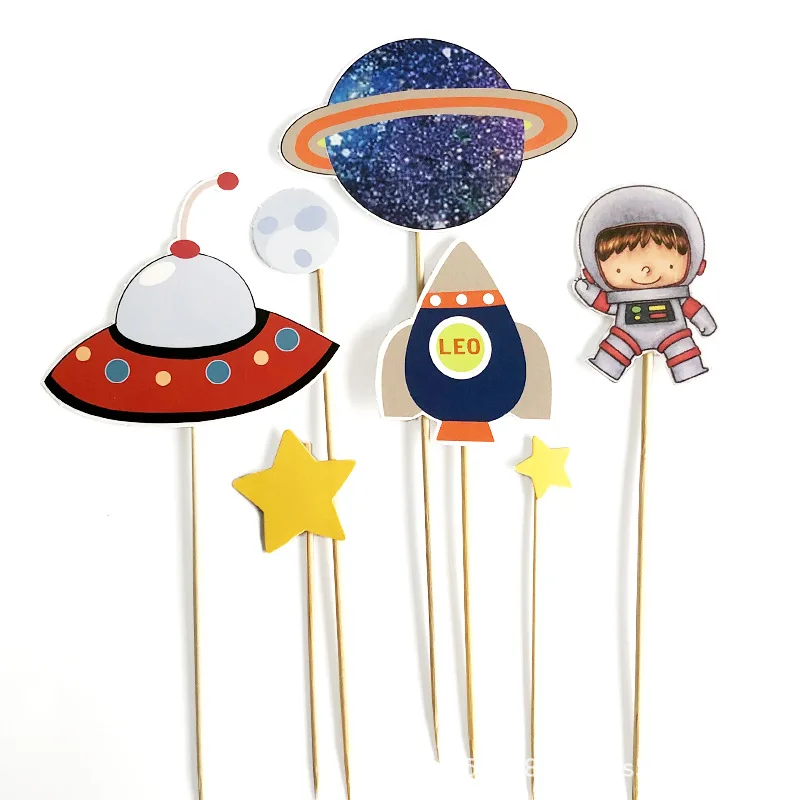 Space Universe Kuchen Topper Rakete Planet Cupcake Topper Astronaut Kinder Weltraum Thema Party Alles Gute zum Geburtstag Kuchen Dekorationen Lieferant – Detail 9