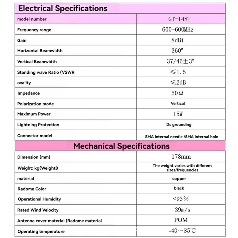 구즈넥 안테나 600-6000Mhz 드론 VTX 기지국 SMA 수신 전송용 고이득 전방향 안테나