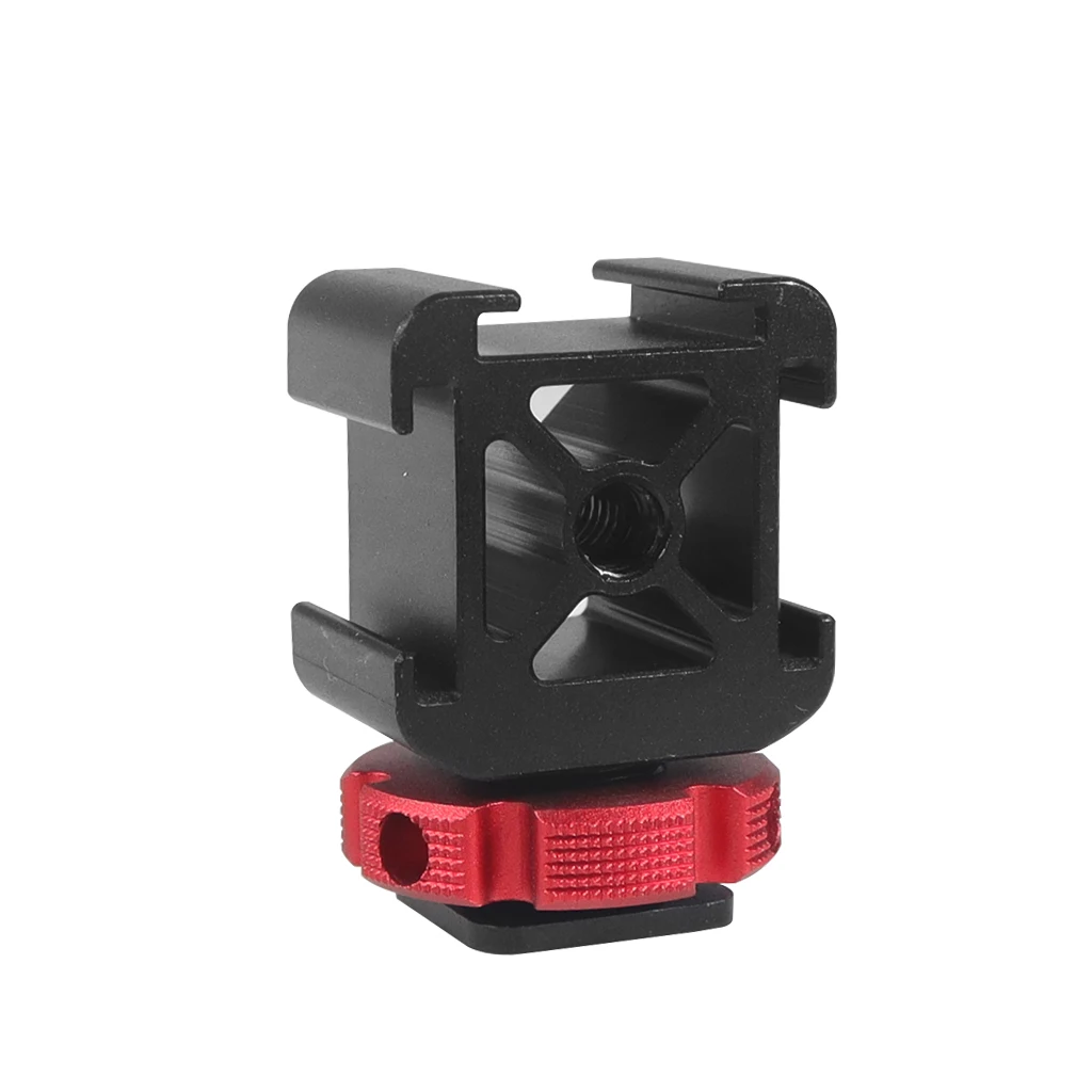 Aluminium Kamera Hot Shoe Mount Adapter Video Triple Kalten Schuh Halterung Licht LED Monitore Mikrofone Studio Flash Video Kamera – Detail 2